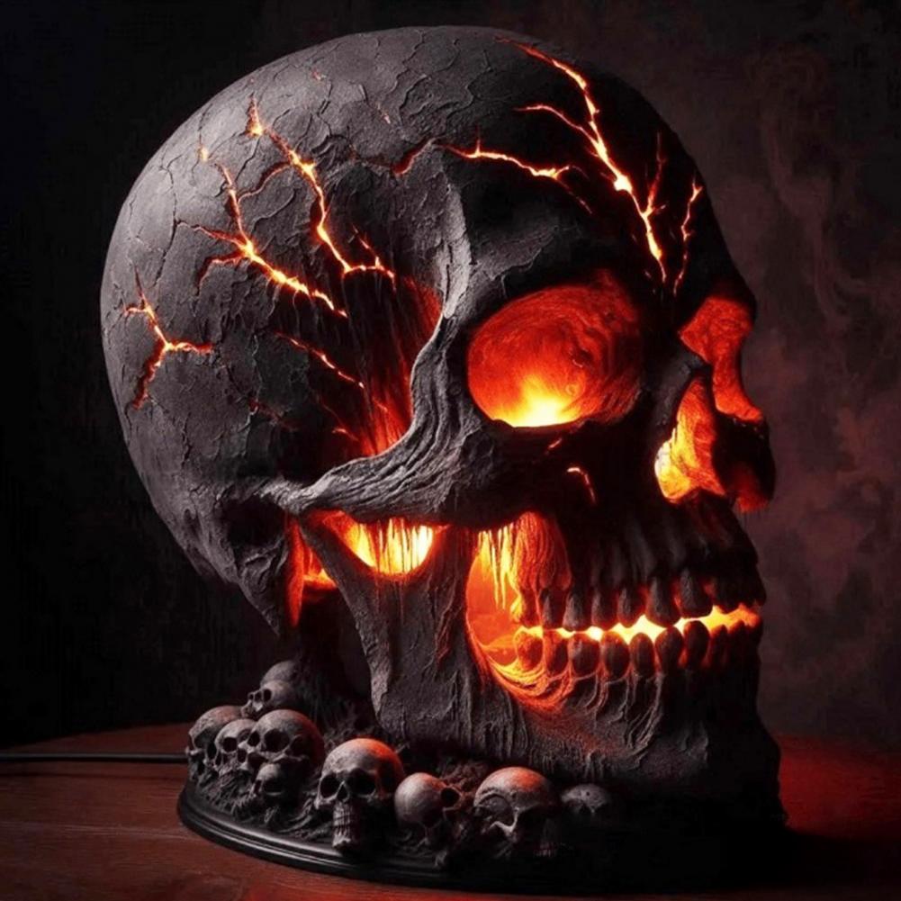 Halloween Skull LED Lamp | Spooky Resin Desk Accent Light – ZA-Zola