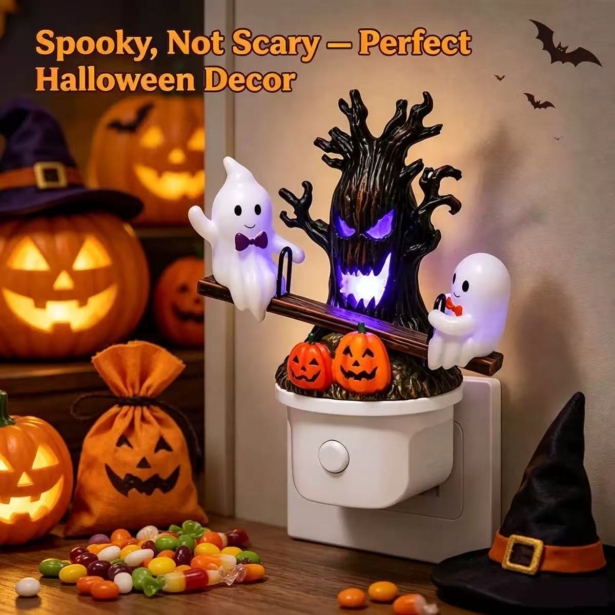Swing Ghost Night Light USB Plug-in Halloween Decor – ZA-Zola