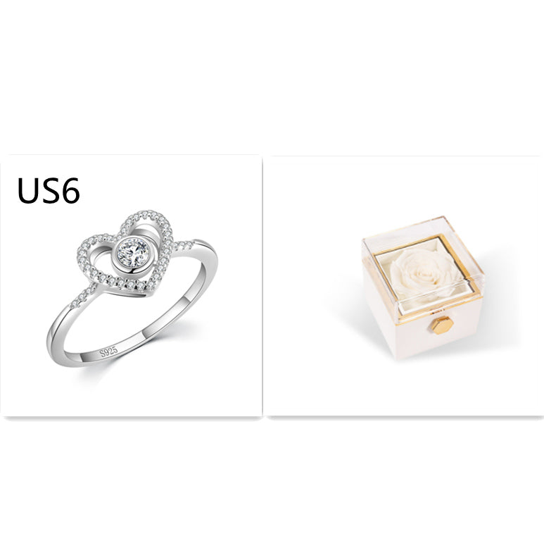 Fashion Acrylic Rotating Rose Jewelry Box | Elegant Gift Box