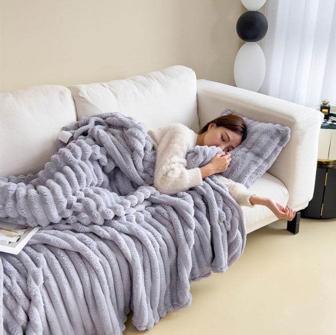 Soft Warm Blanket | Faux Rabbit Fur Double-Sided Throw - ZA-Zola