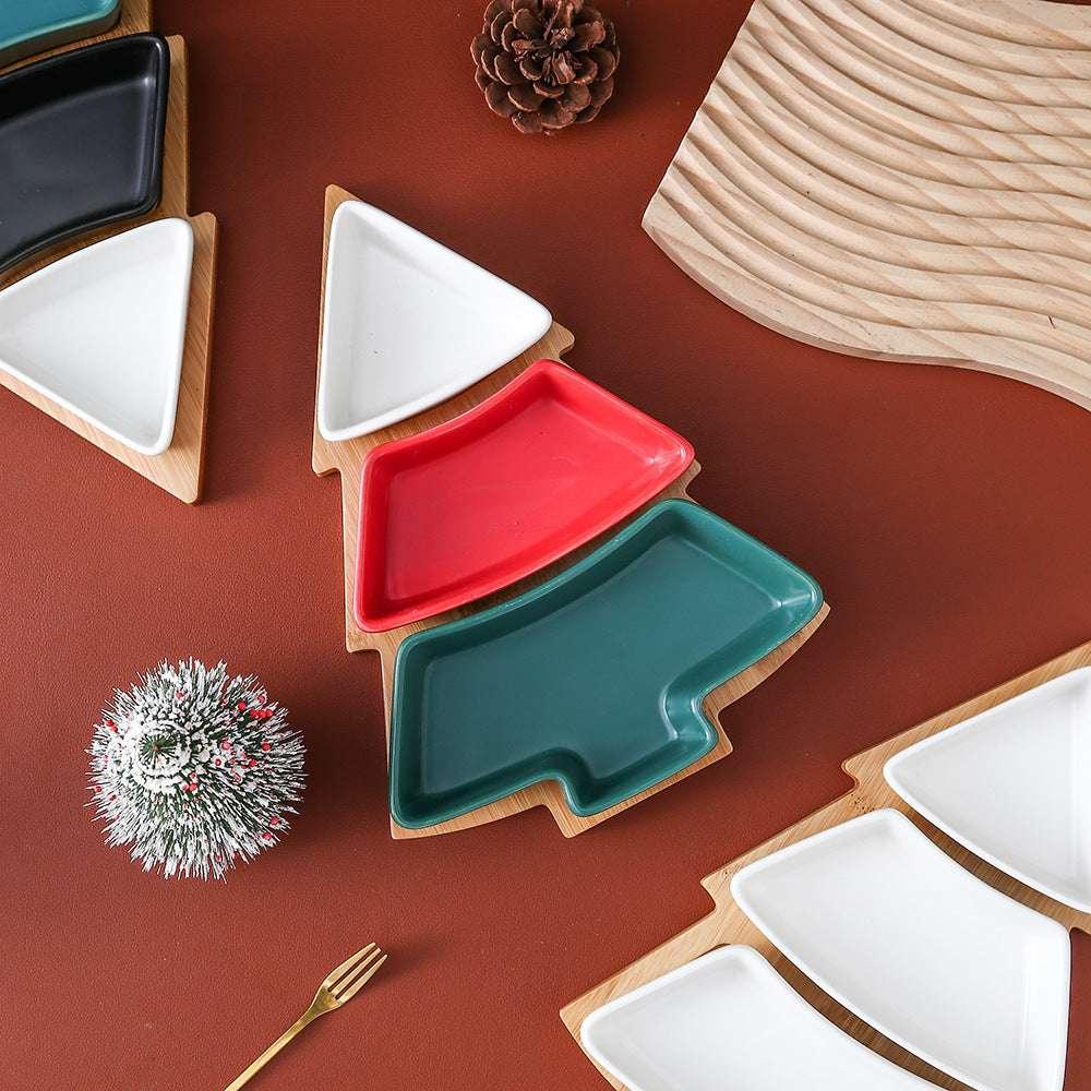 Christmas Tree Ceramic Snack Dish – Fruit & Candy Plate Decor - ZA-Zola