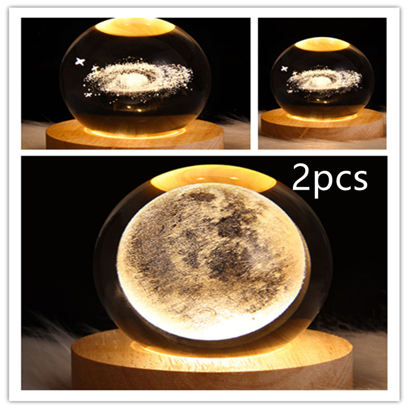 LED Galaxy Crystal Ball Night Light 3D Planet Moon Lamp | ZA-Zola