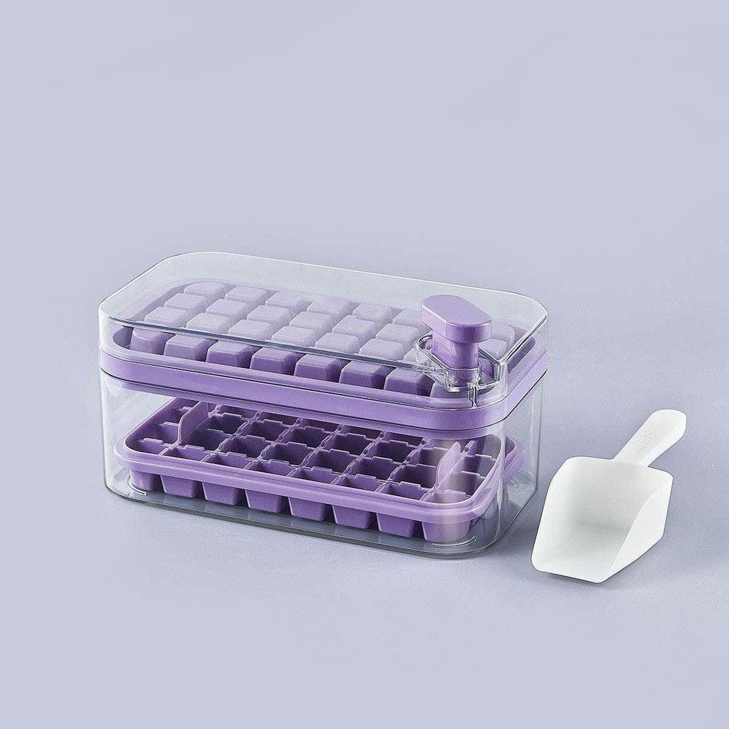 One-Button Ice Cube Tray with Storage Box – Easy Release, BPA-Free - ZA-Zola