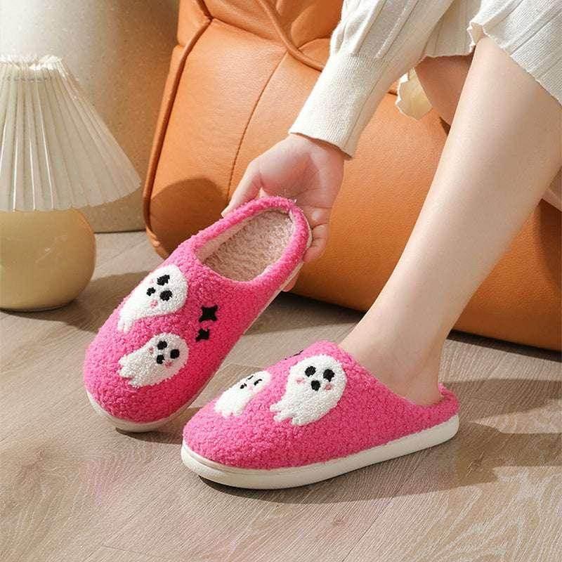 Halloween Ghost Slippers – Cozy Spooky House Shoes - ZA-Zola