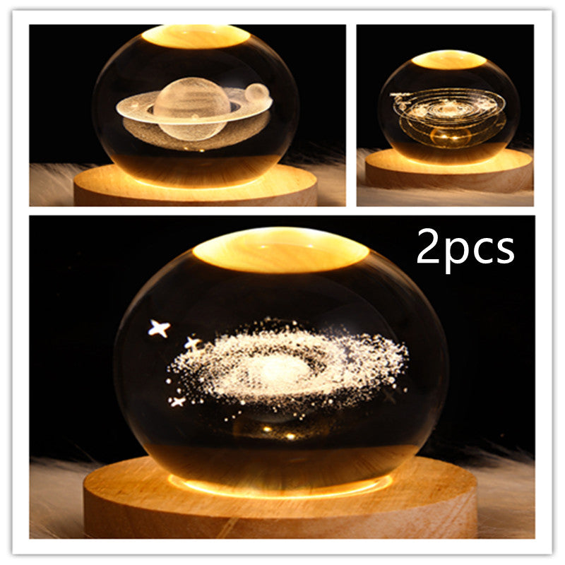 LED Galaxy Crystal Ball Night Light 3D Planet Moon Lamp | ZA-Zola