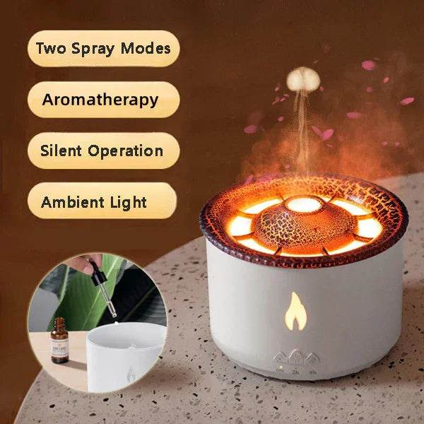Volcano Aromatherapy Humidifier & Flame Effect Diffuser - ZA-Zola