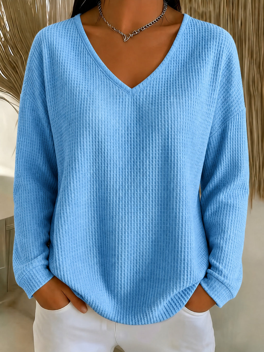 Printed Blouse for Women | Blue Casual Leisure Top