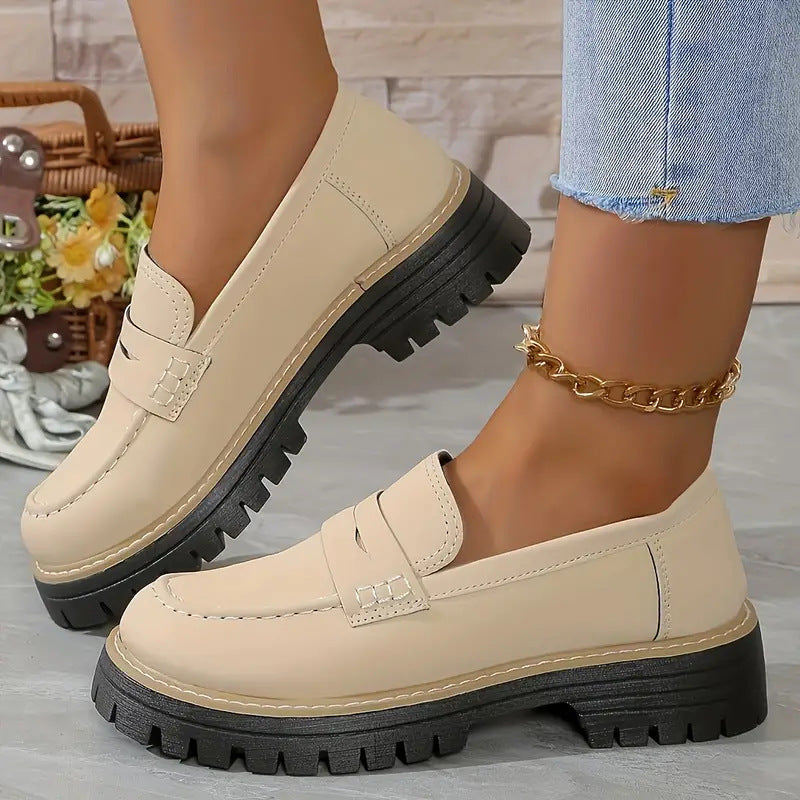 Women’s British Style Matte Flat Shoes Casual Elegant Wear