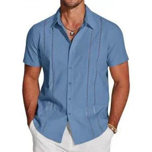 Men’s Hawaii Holiday Linen Shirt | Trendy Wild Summer Lapel Shirt