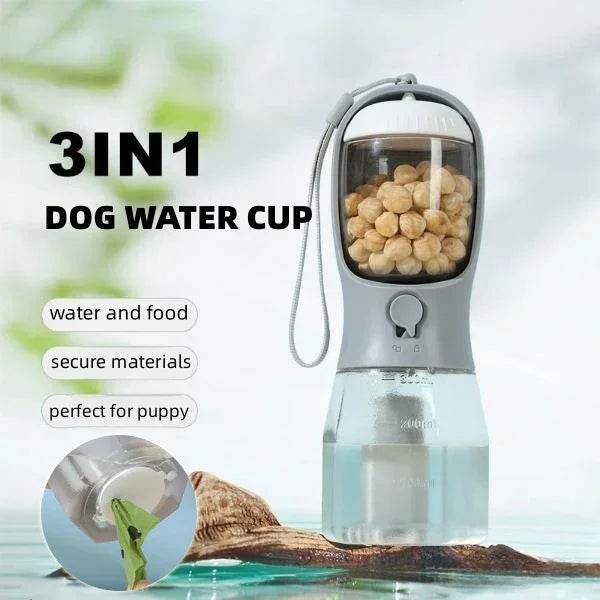 3-in-1 Dog Water Bottle with Food & Waste Bag - ZA-Zola