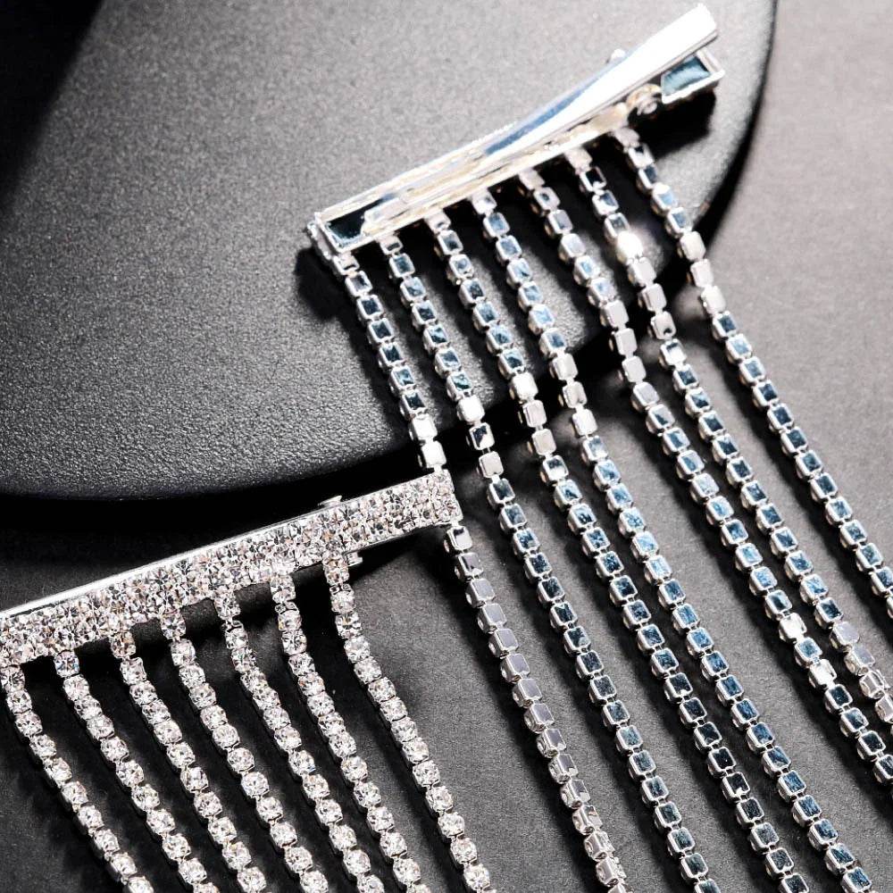 Shop Shining Rhinestone Multi-layer Hair Barrettes - ZA-Zola