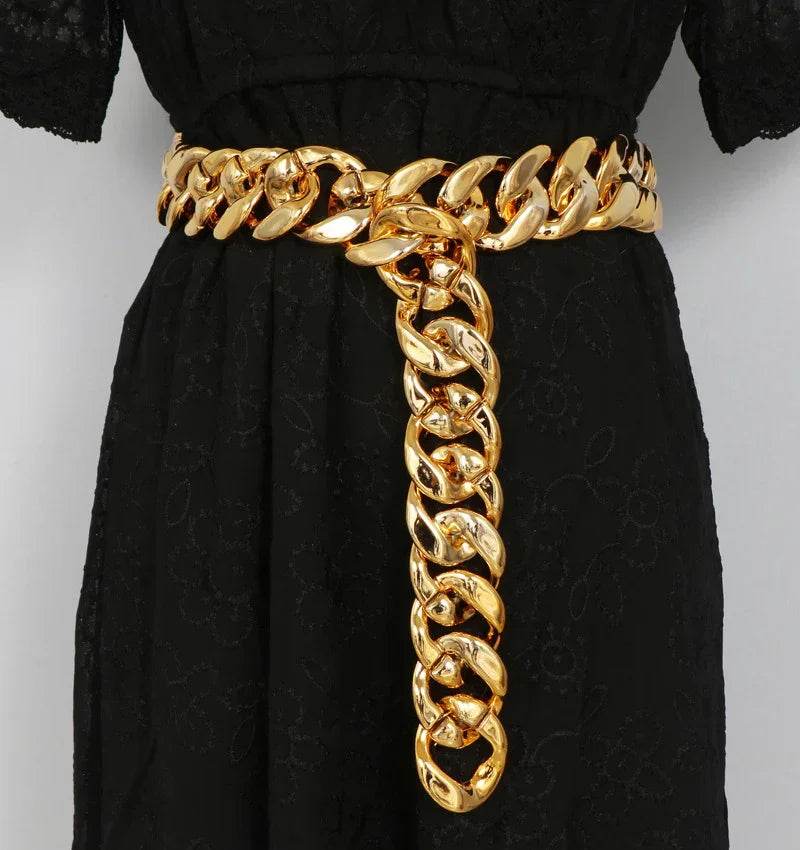 Gold Thick Chain Waist Chain – Casual Style for Women - ZA-Zola
