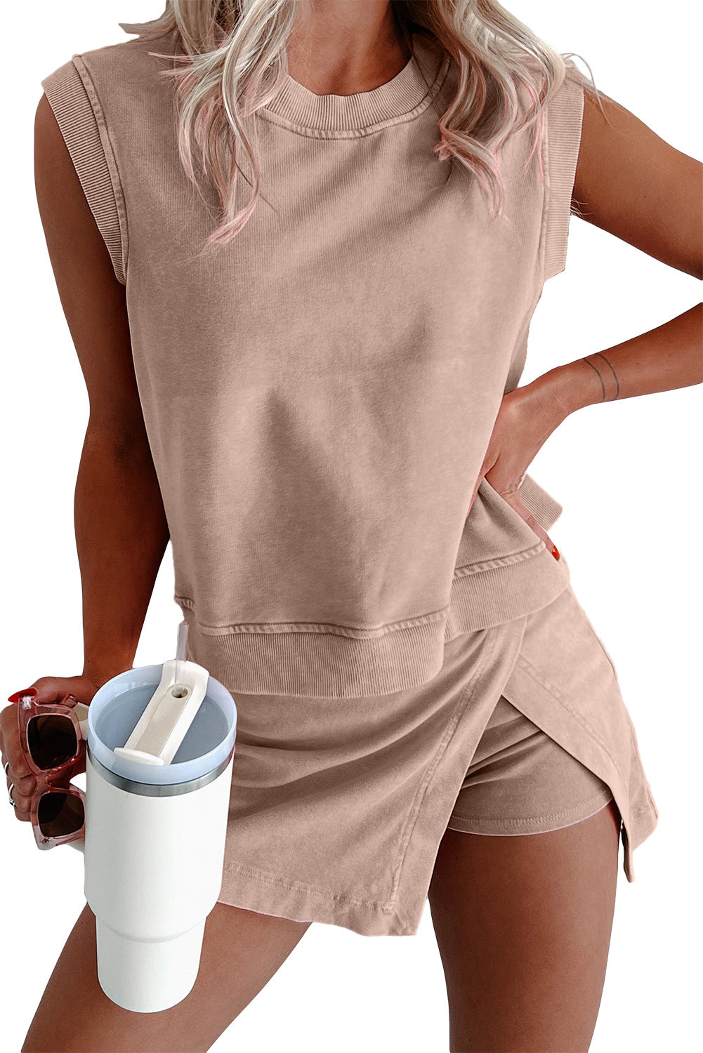 Solid Color Fashion Casual Set Women – British Style Top & Pants Two Piece Co-Ord