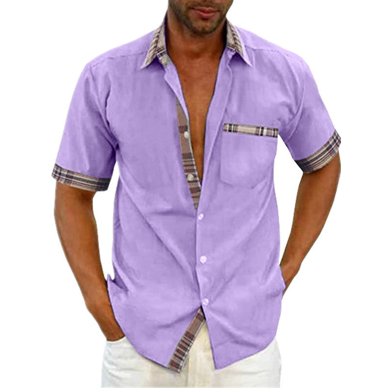 Men's Contrast Button-Up Shirt | Fashion Casual