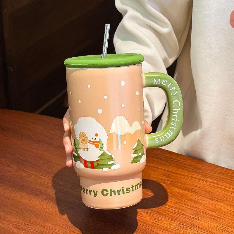 Christmas Ceramic Cup – Large 800ml Festive Mug Gift for Holidays - ZA-Zola