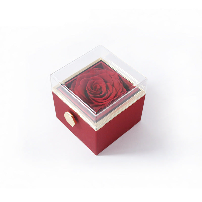Fashion Acrylic Rotating Rose Jewelry Box | Elegant Gift Box