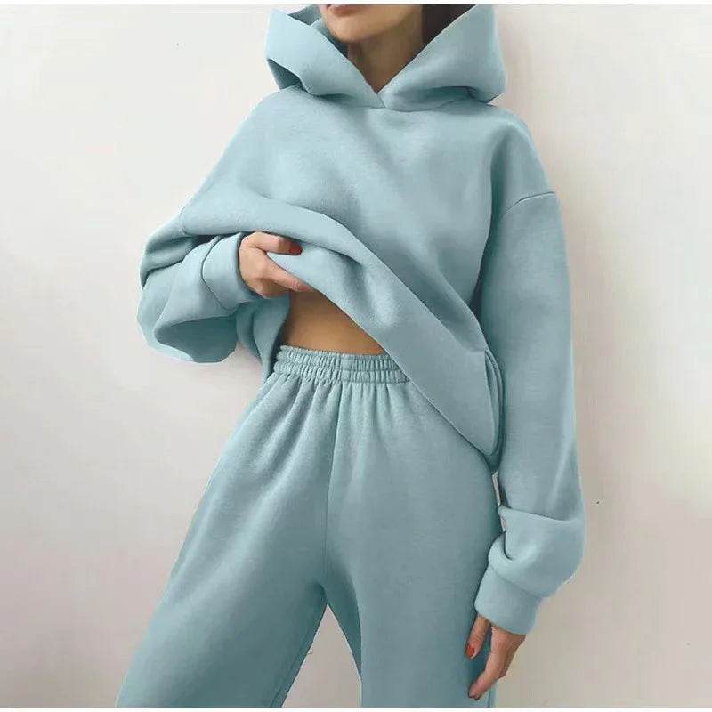 Simple Solid Color Hooded Suit – Shop Now! - ZA-Zola