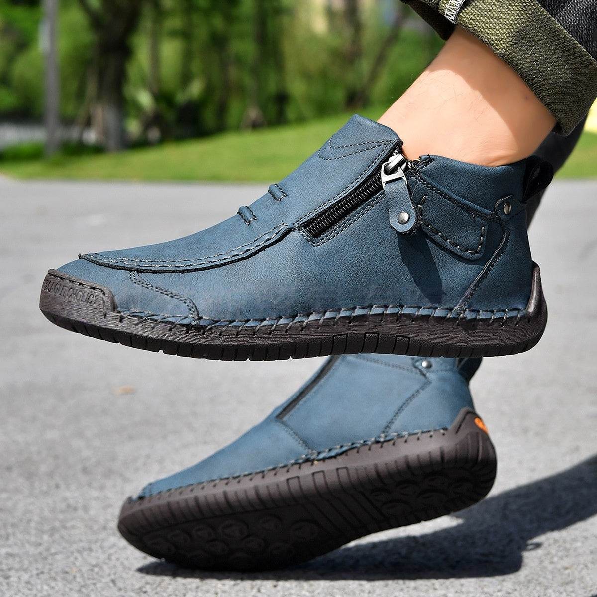 Men’s Flats Ankle Boots | Casual Side Zipper Fashion Shoes - ZA-Zola