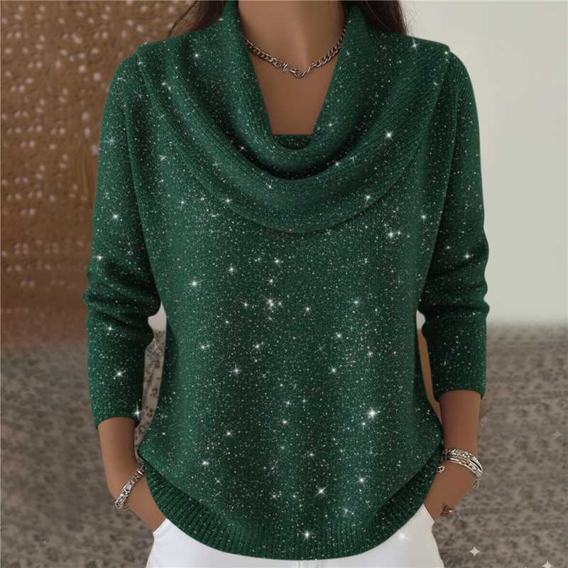 Soft Shine Round Neck Knit Sweater for Women