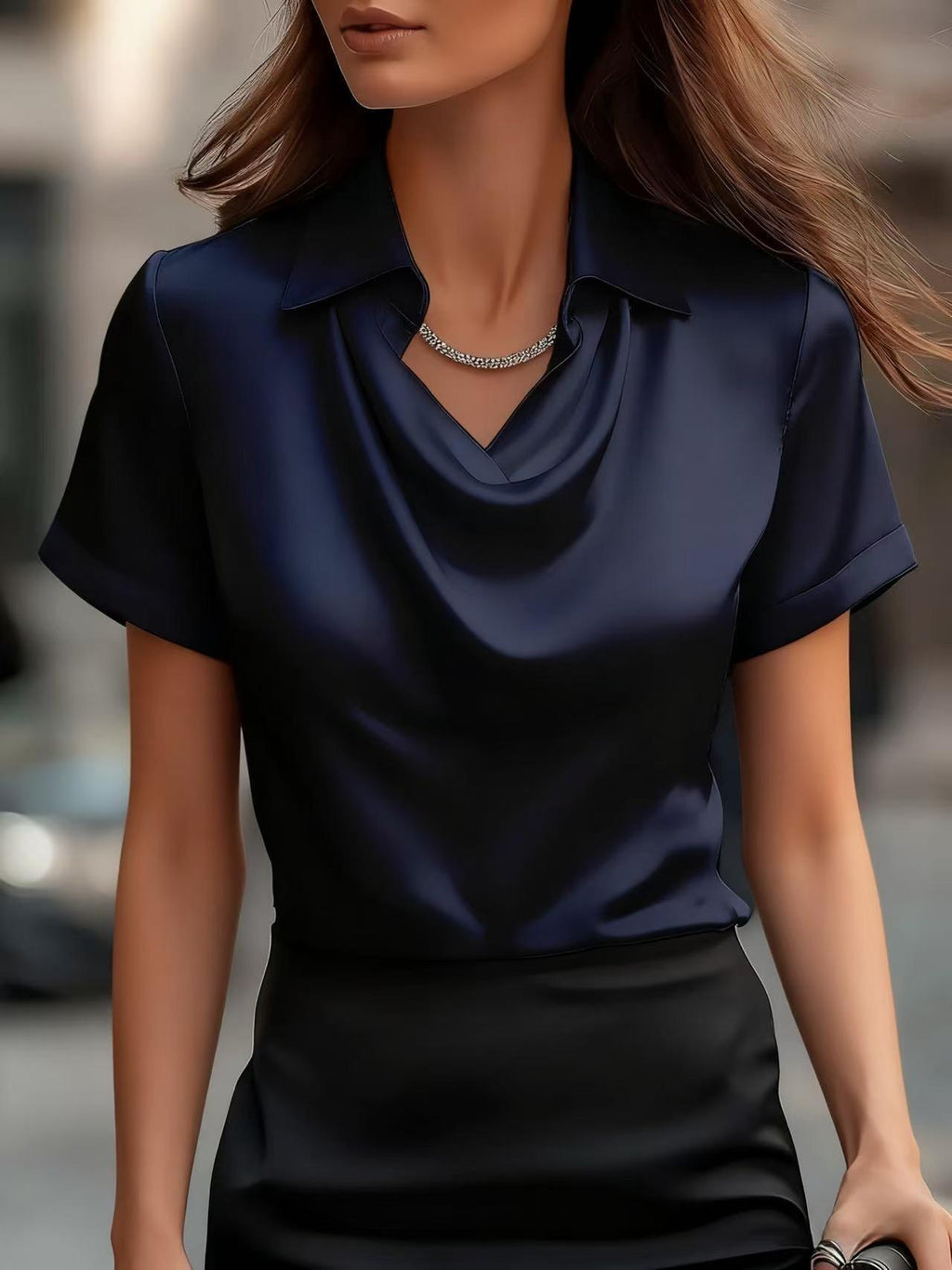 Solid Lapel Summer Casual Shirt | Women Fashion