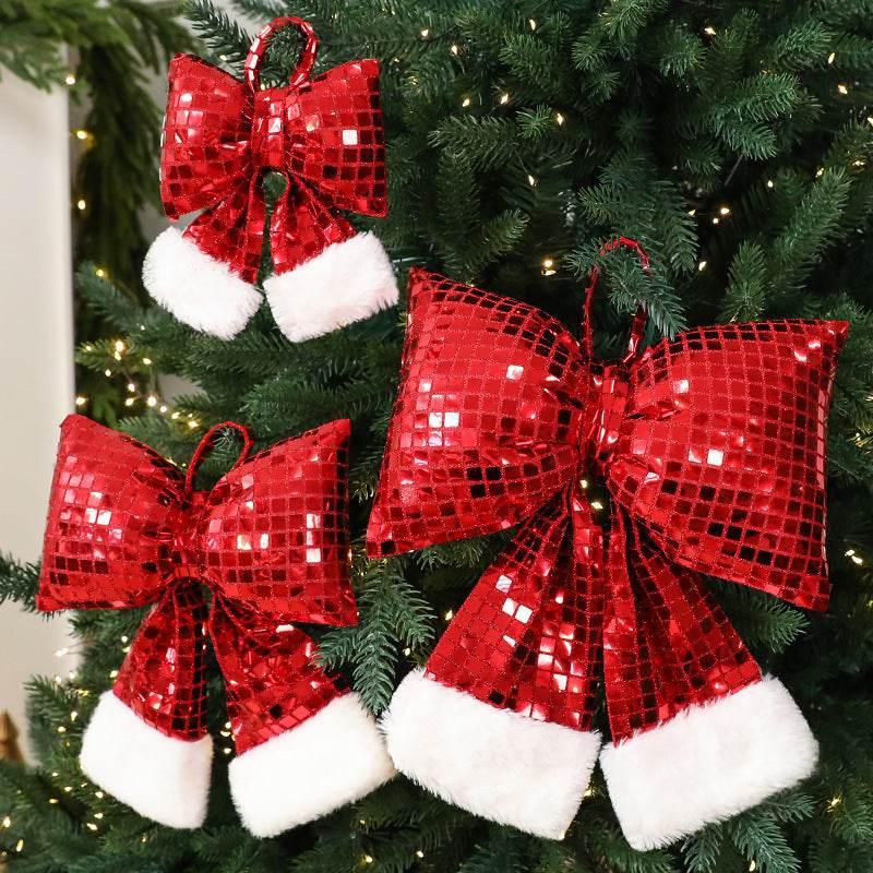 Mirror Bow Christmas Decoration for Tree | Gold, Silver & Red - ZA-Zola