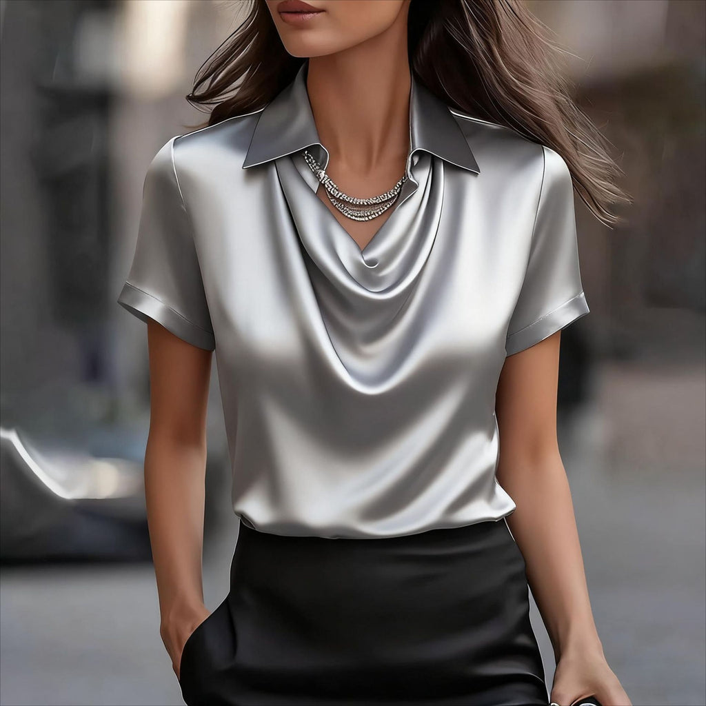 Solid Lapel Summer Casual Shirt | Women Fashion