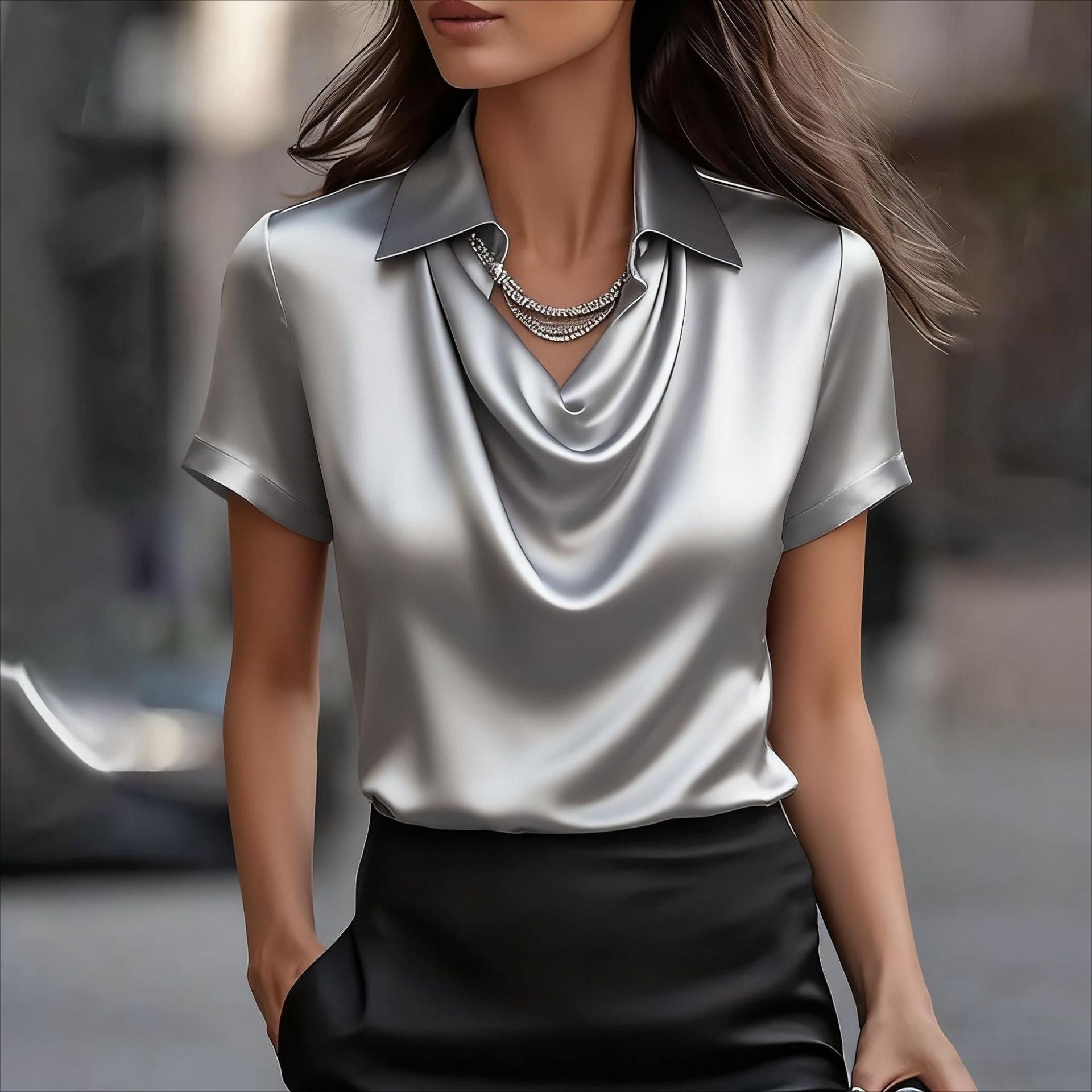 Solid Lapel Summer Casual Shirt | Women Fashion