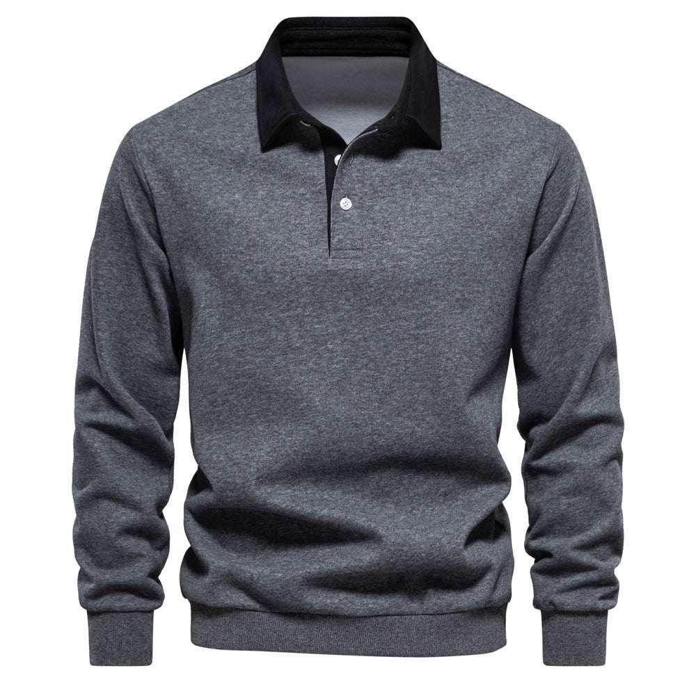 Men's Casual Long Sleeve Polo Collar Sweater - ZA-Zola