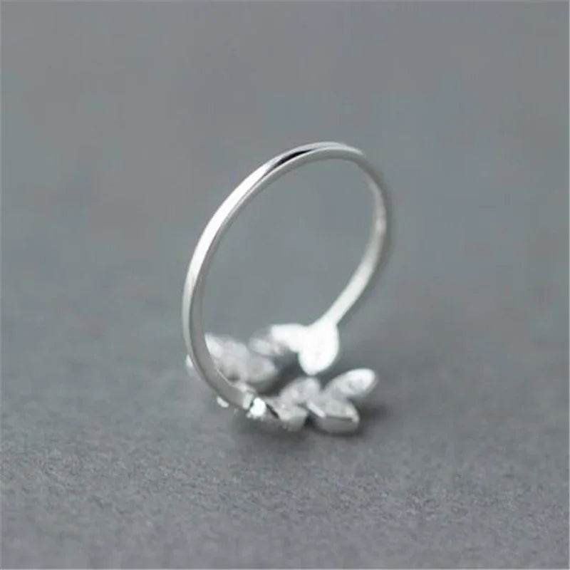 Elegant Leaf Diamond Ring - Sterling Silver - Buy Now! - ZA-Zola