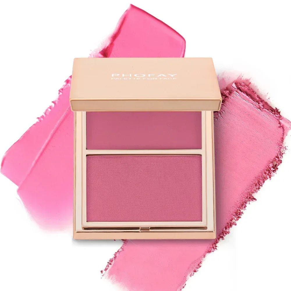 PHOFAY Cream and Powder Blush Duo – Smooth Weightless Color - ZA-Zola