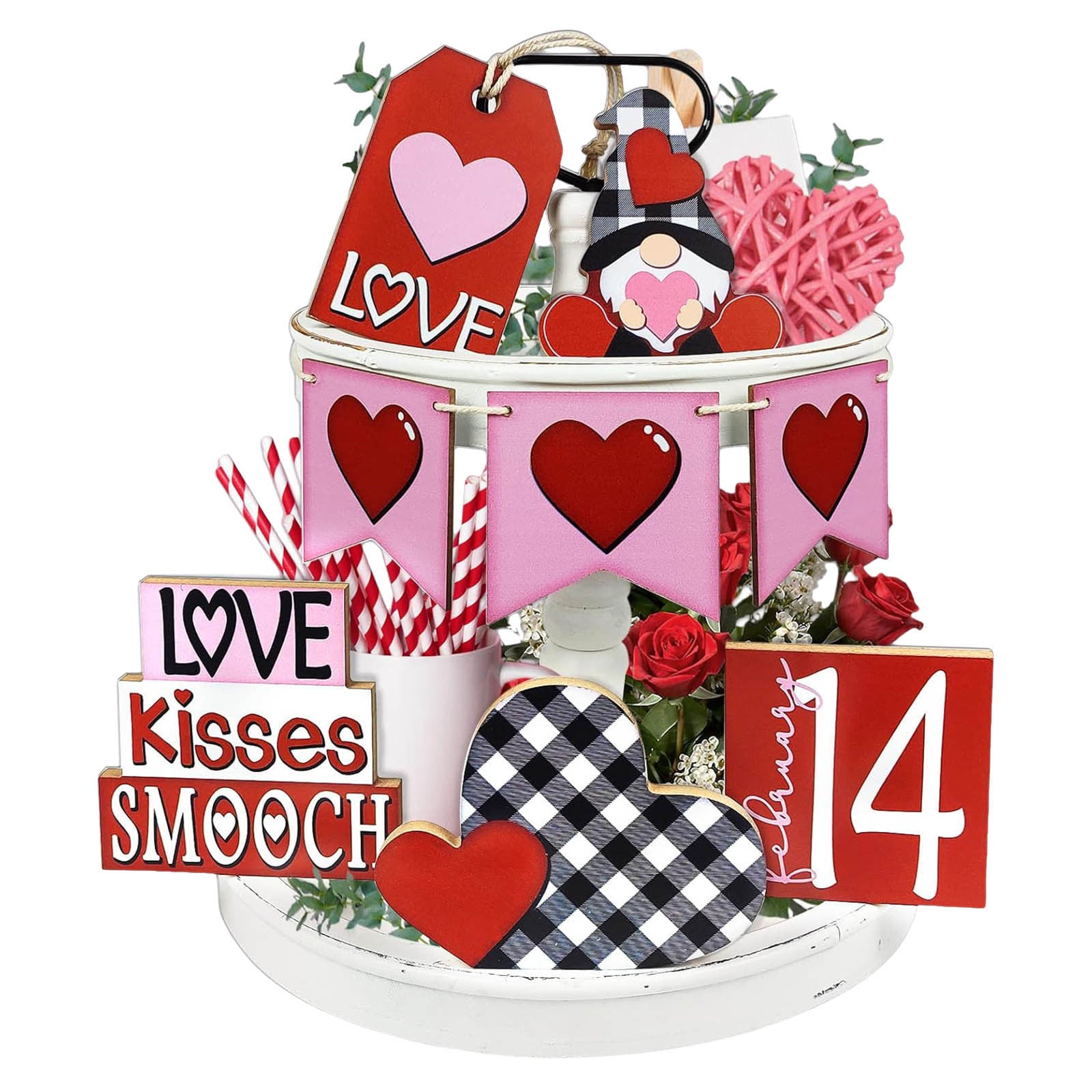 Wooden Decorative Tray Ornament | Human Day Party Décor