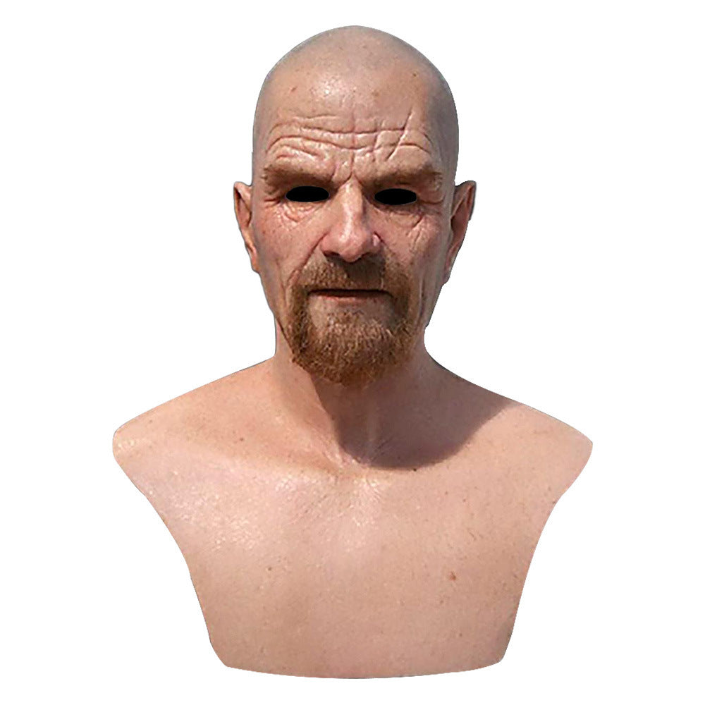 Mannequin head with a realistic face on a white background
