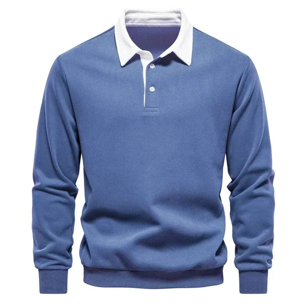 Men's Casual Long Sleeve Polo Collar Sweater - ZA-Zola