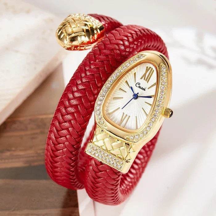 Snake Fashion Quartz Watch – Stylish Leather Strap Design - ZA-Zola