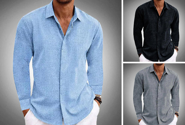 Three different shirts shown in a collage format with a gray background.