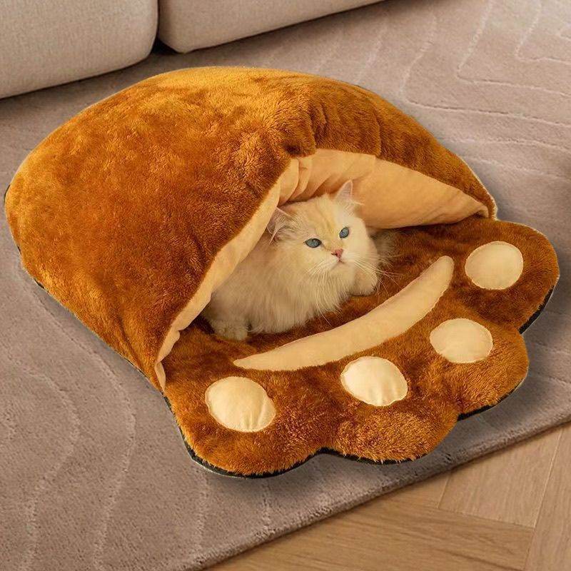 Bear Paw Cat Bed | Winter Warm Fluffy Pet Bed - ZA-Zola