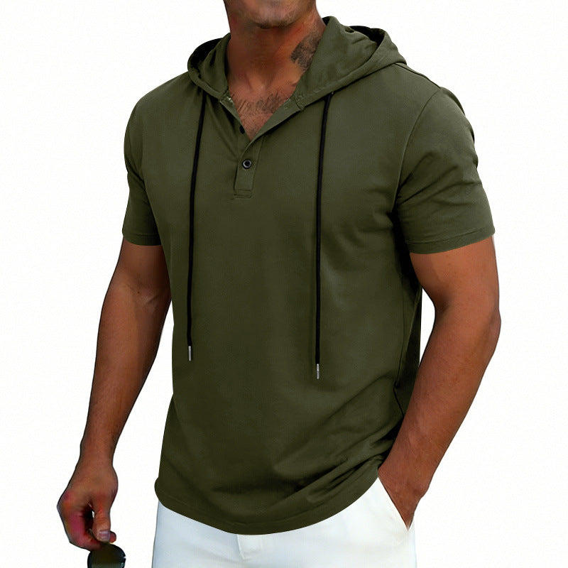 Man wearing a green hoodie on a white background