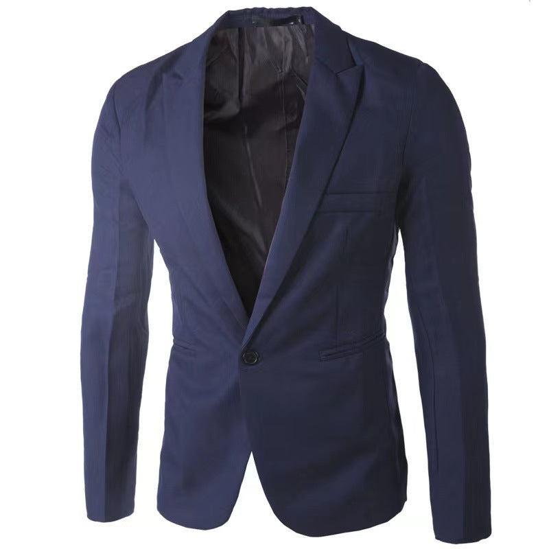 Navy blue blazer on a white background