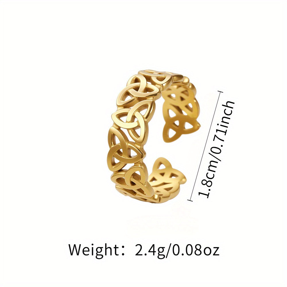Celtic Knot Stainless Steel Open Ring Jewelry