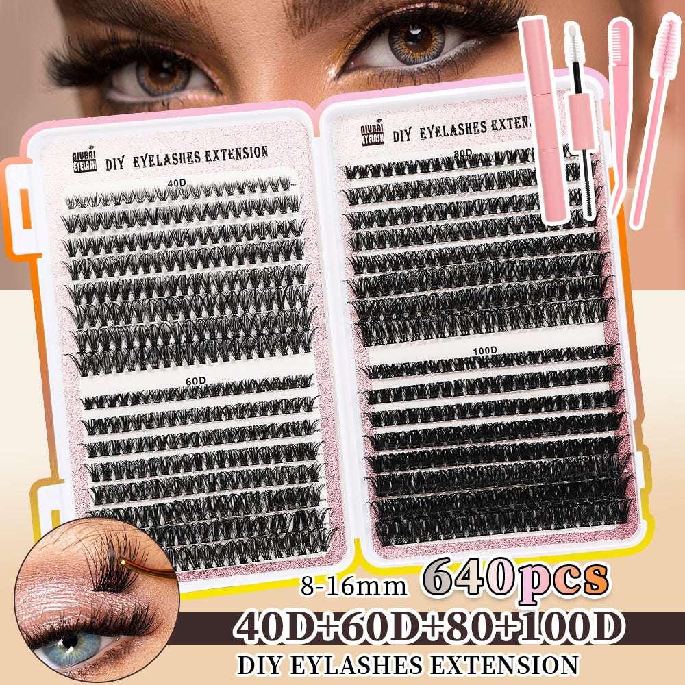 Cluster Eyelashes Set – 32 Rows, 640 Segmented Lashes - ZA-Zola