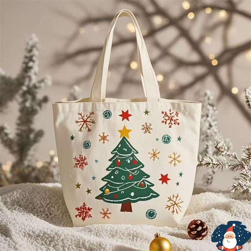 Christmas Canvas Bag Santa Claus Portable Gift Tote - ZA-Zola