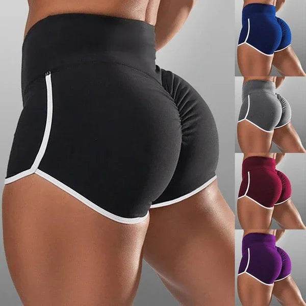 Sexy Solid Color High Waist Sports Shorts – Tight & Comfortable - ZA-Zola