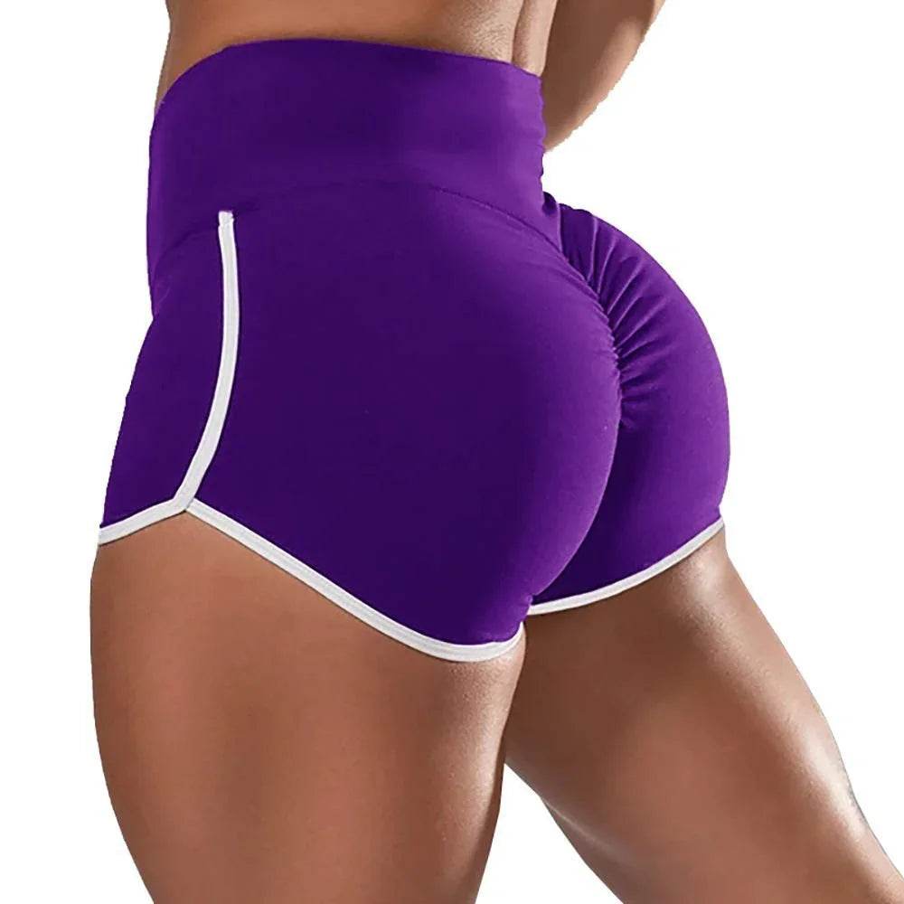 Sexy Solid Color High Waist Sports Shorts – Tight & Comfortable - ZA-Zola