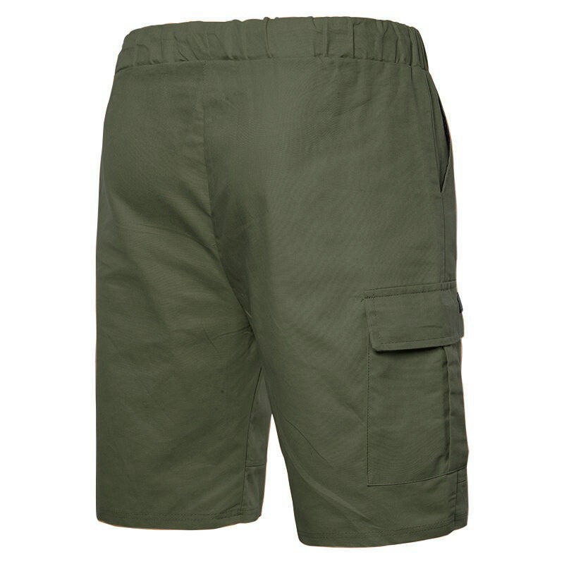 Green cargo shorts on a white background