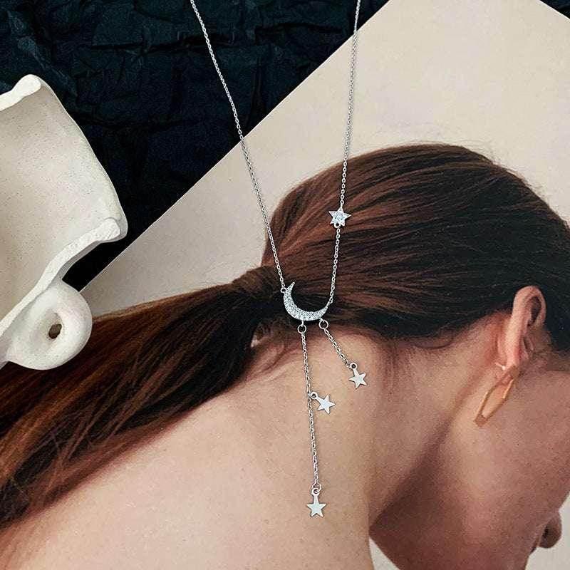 Star and Moon Pendant Clavicle Chain Necklace - ZA-Zola