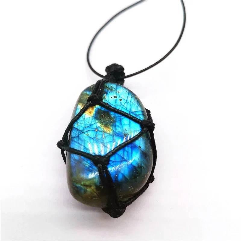 Natural Labradorite Moonstone Pendant Necklace - ZA-Zola