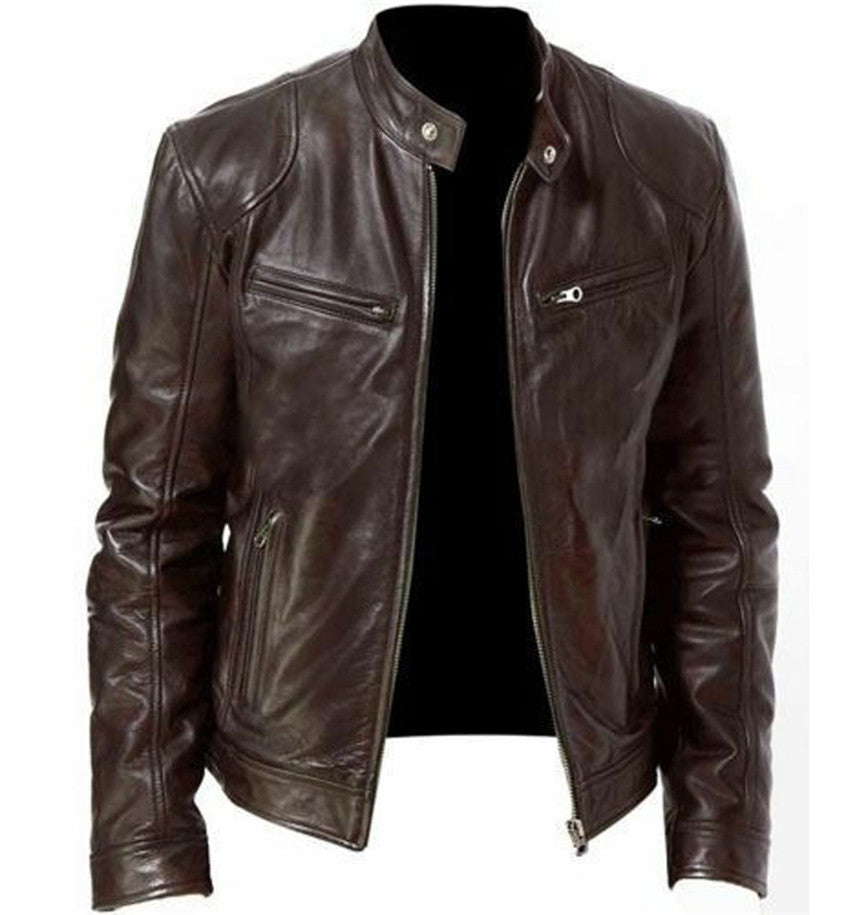 Gentleman's Warm Zipper Cardigan Pocket Coat | PU | Za-Zola