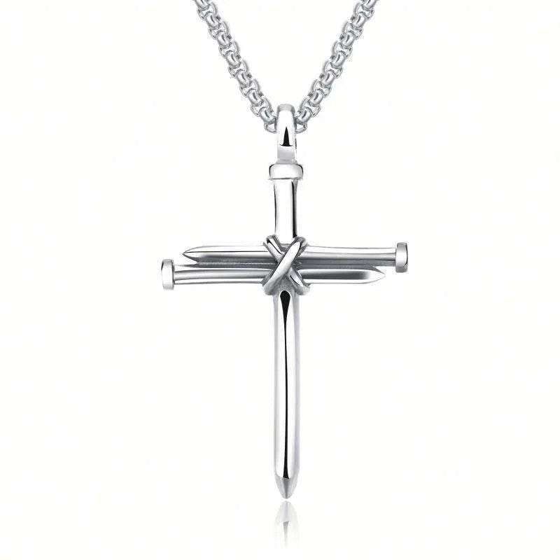 Iron Nail Cross Pendant Necklace for Men - ZA-Zola