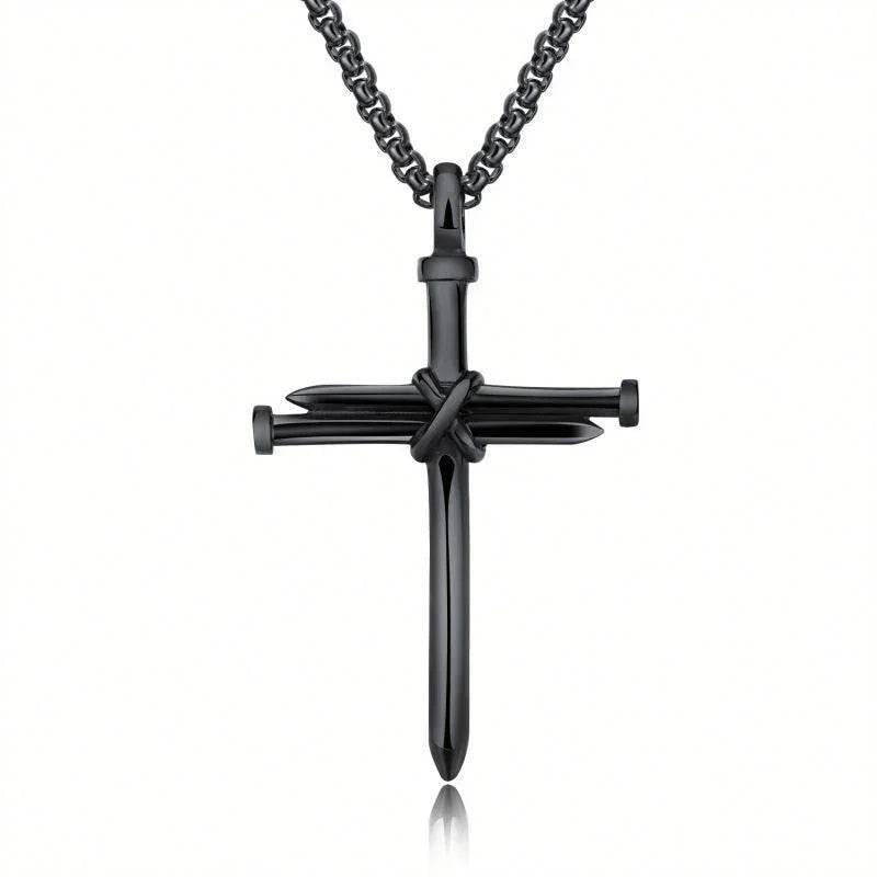 Iron Nail Cross Pendant Necklace for Men - ZA-Zola