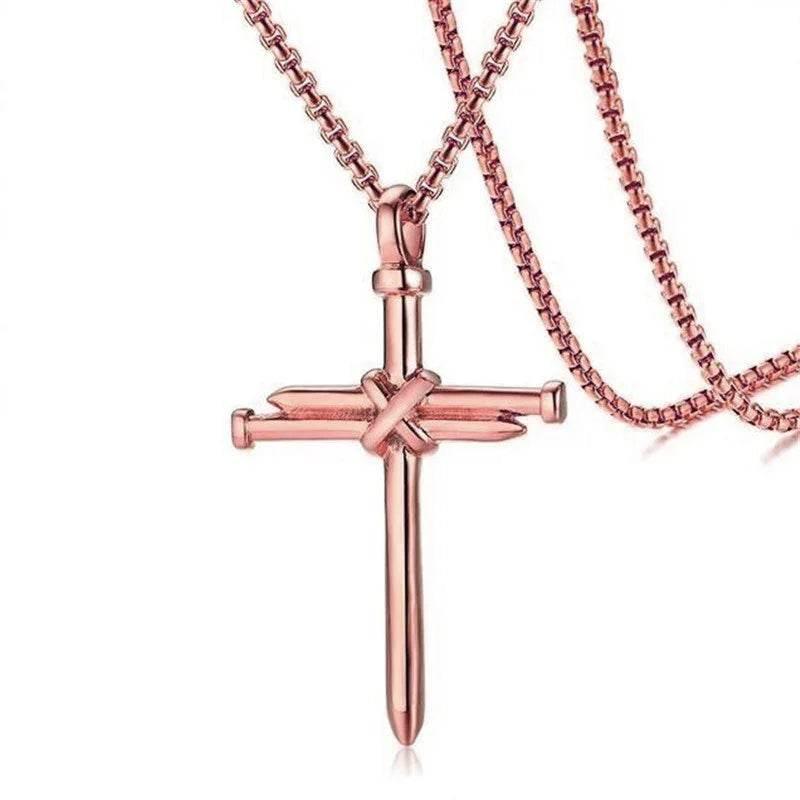 Iron Nail Cross Pendant Necklace for Men - ZA-Zola